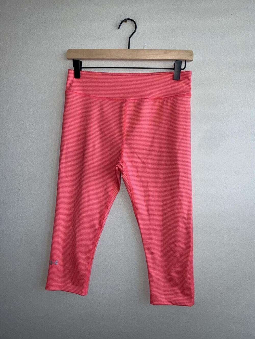 Under Armour HeatGear Compression Capri Leggings Pink Print Women's Medium